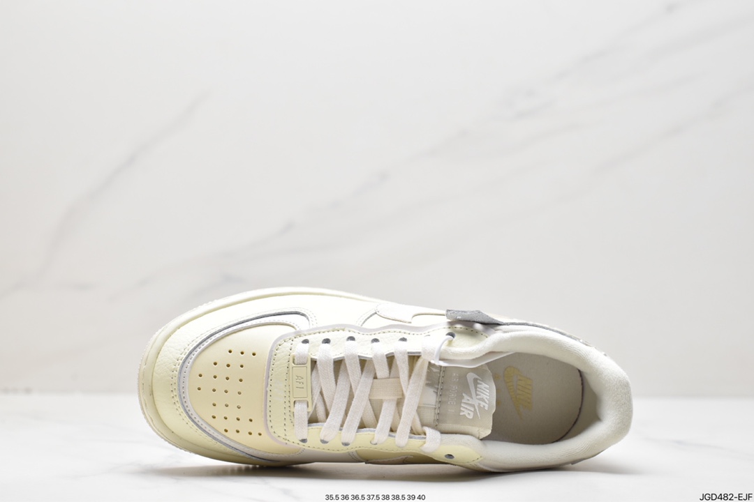 180 Nike Air Force 1 Shadow 米黄白新配色轻量增高低帮百搭板鞋CU8591-102