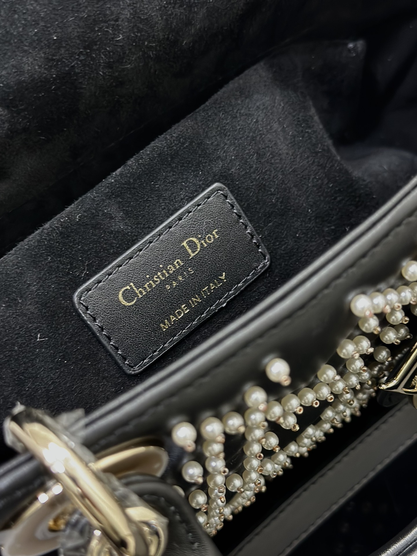 迪奥Dior顶级进口原厂羊皮进口珍珠纯手工横款戴妃包️️LadyD-Joy横版刺绣珍珠包内里配进口羊筋手
