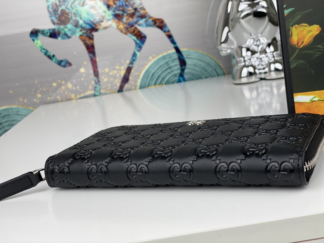 Gucci Guccissima Zip Around Wallet Black Long everyday