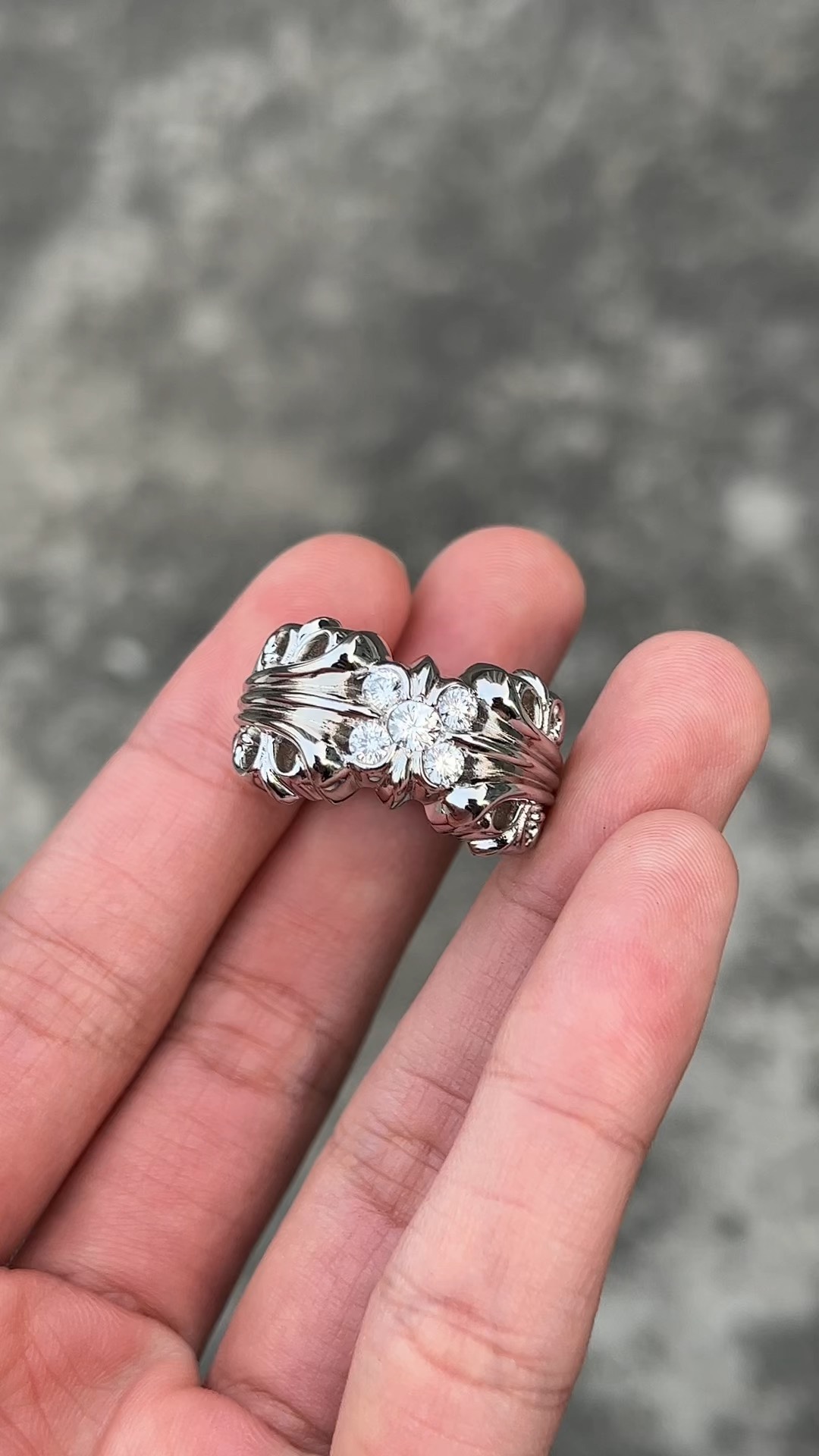 Ring, Custom Gold-Plated Diamond Setting