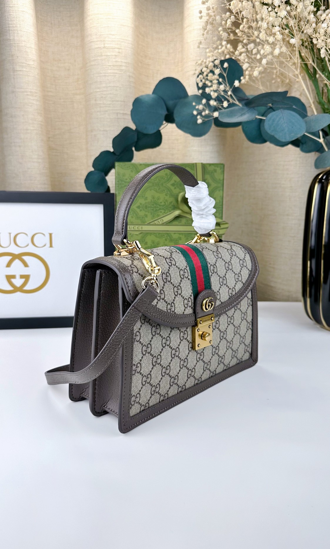 Gucci Ophidia エピローグシリーズ 手提げバッグ 可拆卸肩ベルト付き