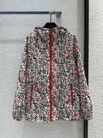 Louis Vuitton Clothing Coats & Jackets Windbreaker Doodle Red White Printing Spring Collection Hooded Top