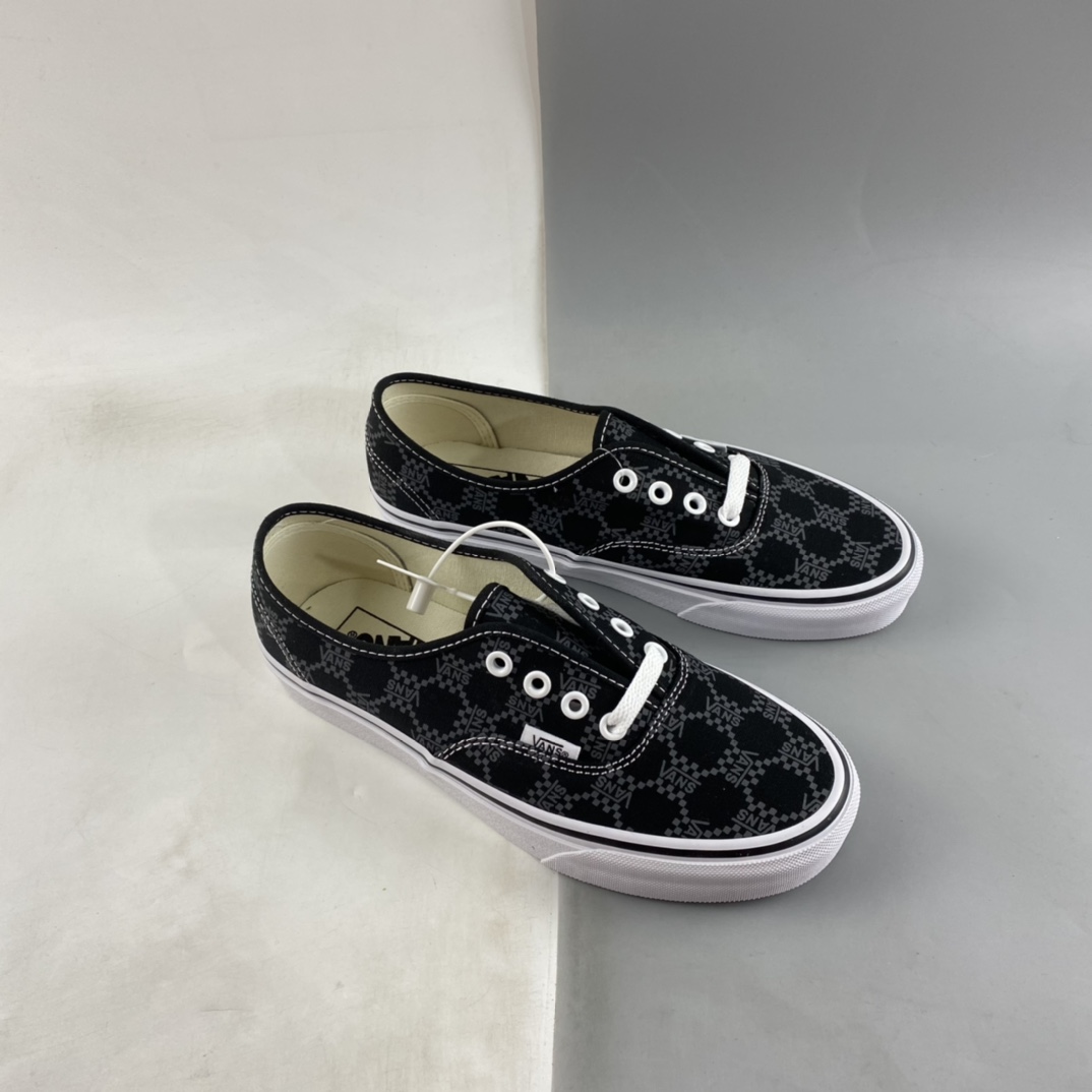 P140  VANS Authentic经典老花深常男女低帮帆布休闲运动板鞋AUT黑色 VN0A5KS9BLA