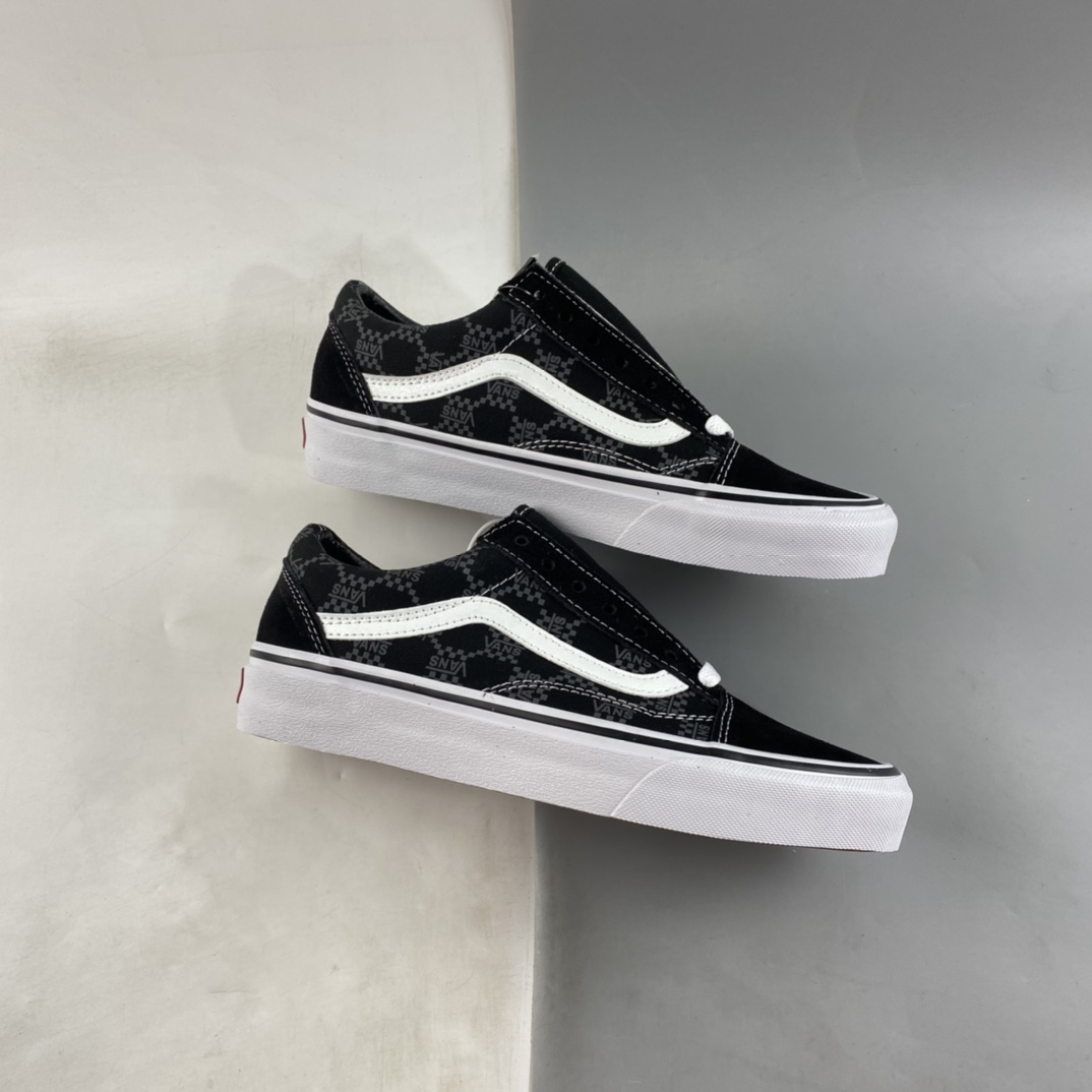 P150  VANS Old Skool经典老花深常男女低帮帆布休闲运动板鞋AUT黑色 VN0A5KS9FKU