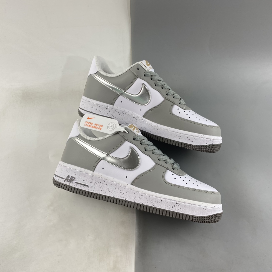 P240 Nike Air Force 1'07 Low 灰银泼墨 空军一号板鞋 MK5639-889