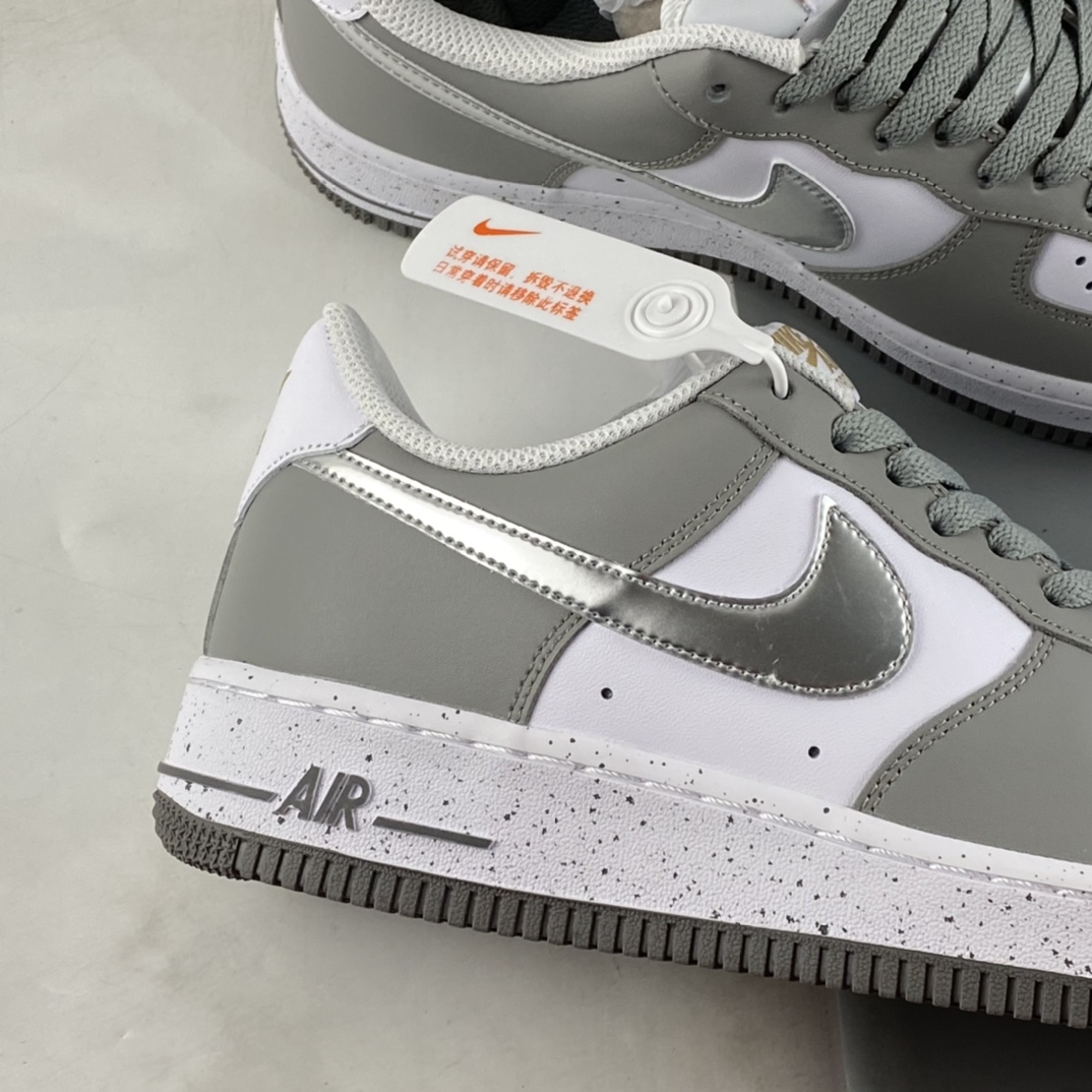 P240 Nike Air Force 1'07 Low 灰银泼墨 空军一号板鞋 MK5639-889