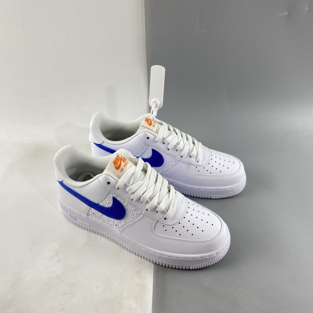 P200 Nike Air Force 1'07 Low ”Blue Swoosh” 浮雕印花板鞋 FD0667-100
