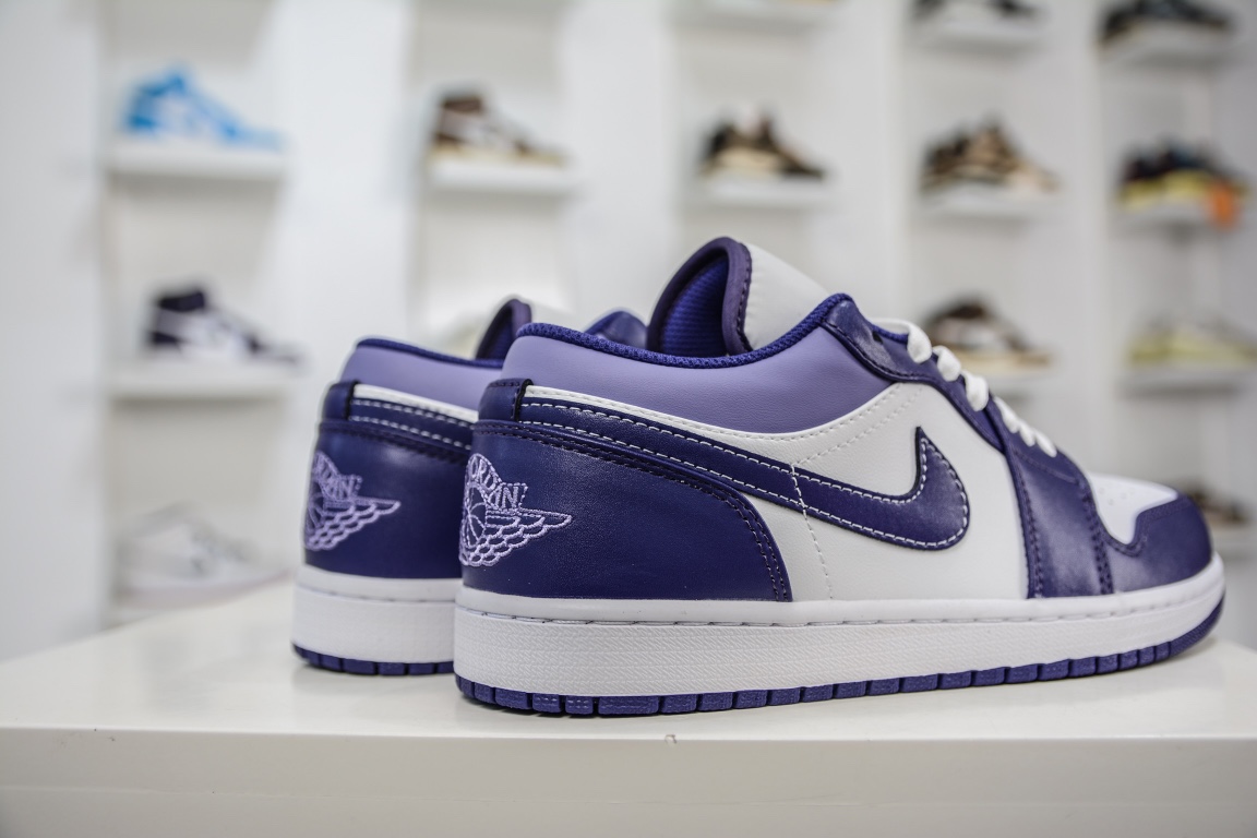 200 原装Air Jordan 1 Low 白紫 553558-515