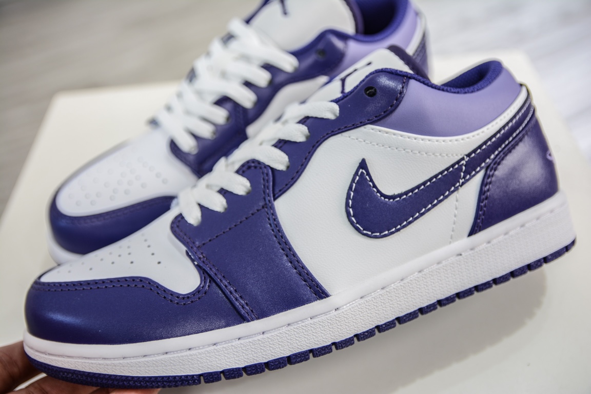 200 原装Air Jordan 1 Low 白紫 553558-515