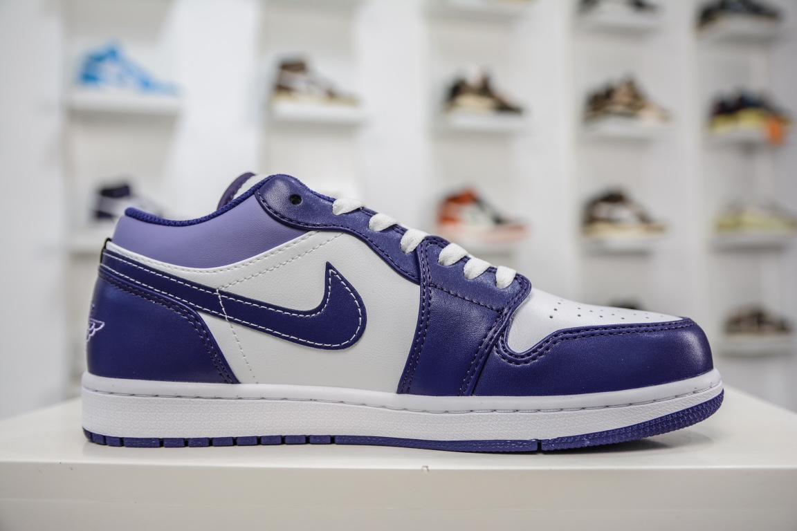 200 原装Air Jordan 1 Low 白紫 553558-515