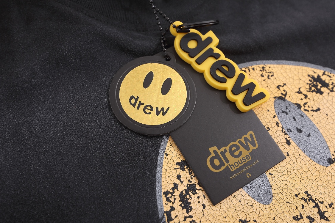 “DREW HOUSE Retro-Black Snow T-shirts: 240g Cotton Fabric, Sizes S-XL, Code ncp D002” - 图片 3