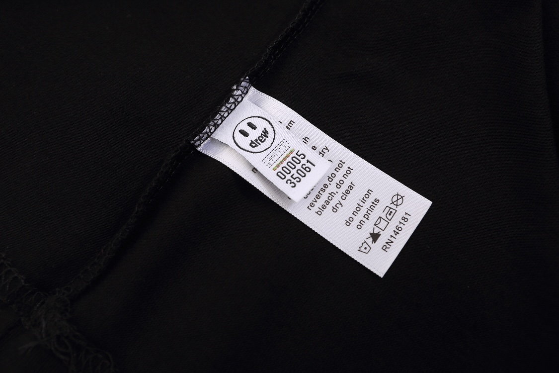 “DREW HOUSE Retro-Black Snow T-shirts: 240g Cotton Fabric, Sizes S-XL, Code ncp D002” - 图片 6