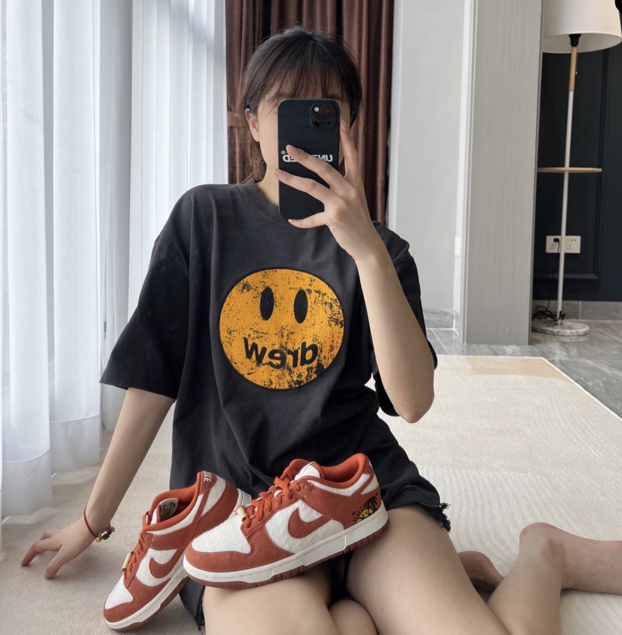 “DREW HOUSE Retro-Black Snow T-shirts: 240g Cotton Fabric, Sizes S-XL, Code ncp D002” - 图片 8