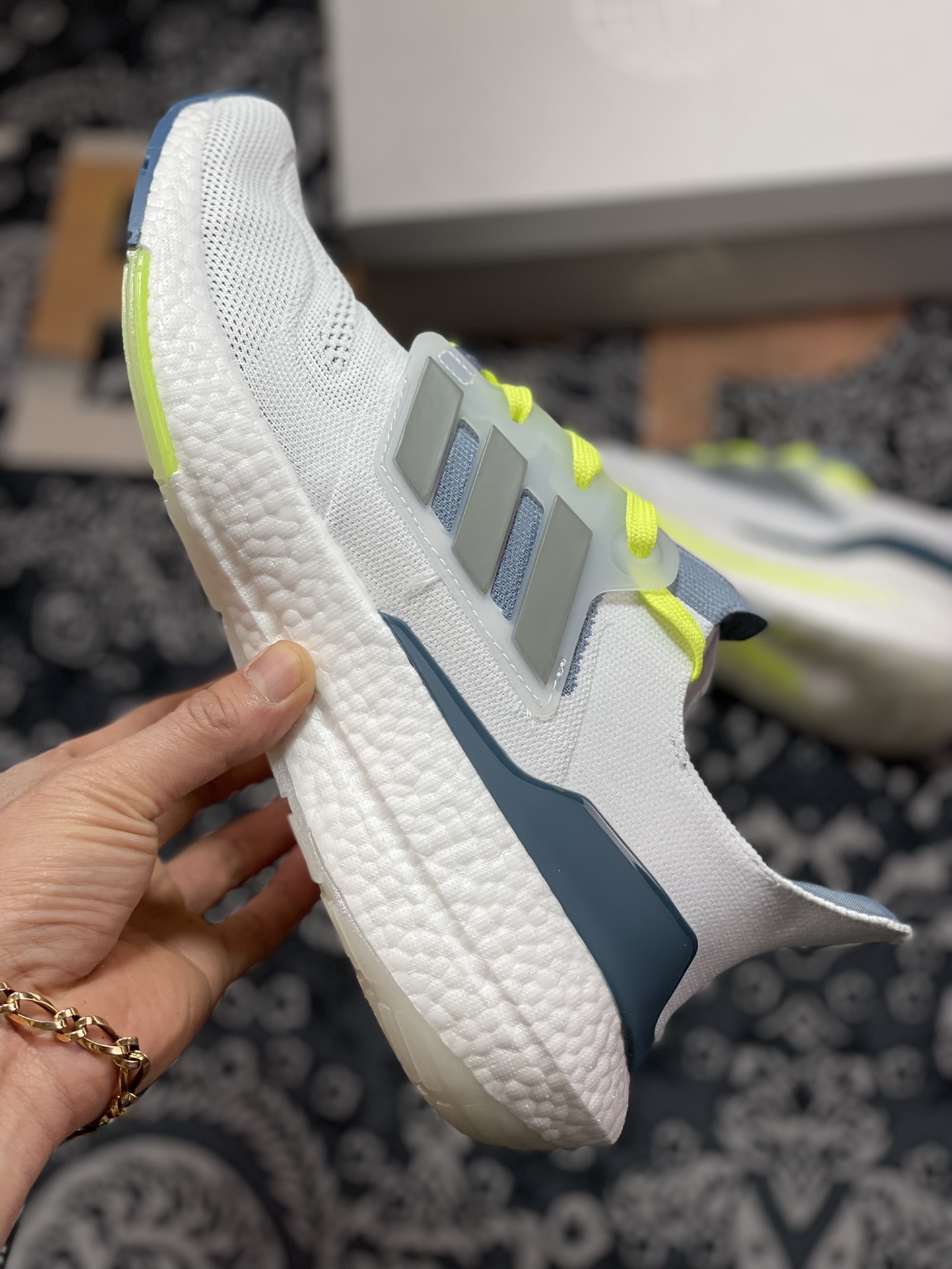 Adidas Pure Boost 2022”Yellow White Blue” 22 version pure series low-top jogging shoes GX5912