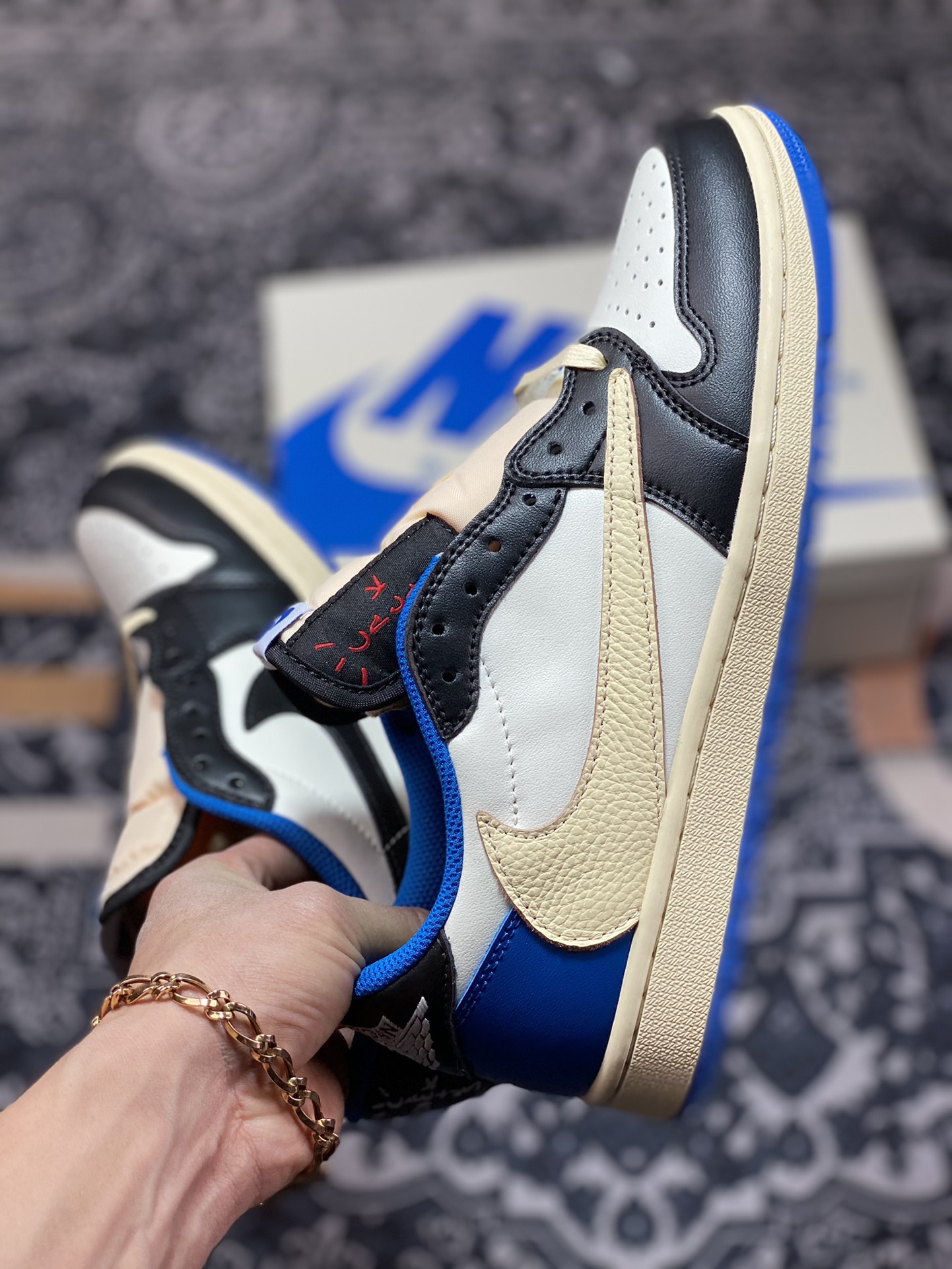 280  Travis Scott x Fragment x Air Jordan AJ1 Low OG SP 三方联名闪电倒钩低帮 DM7866-140