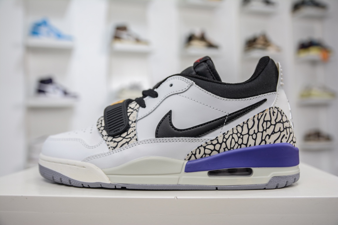 260 Air Jordan Legacy 312 Low 白黑紫 低帮纯原头层最强版本CD7069-102