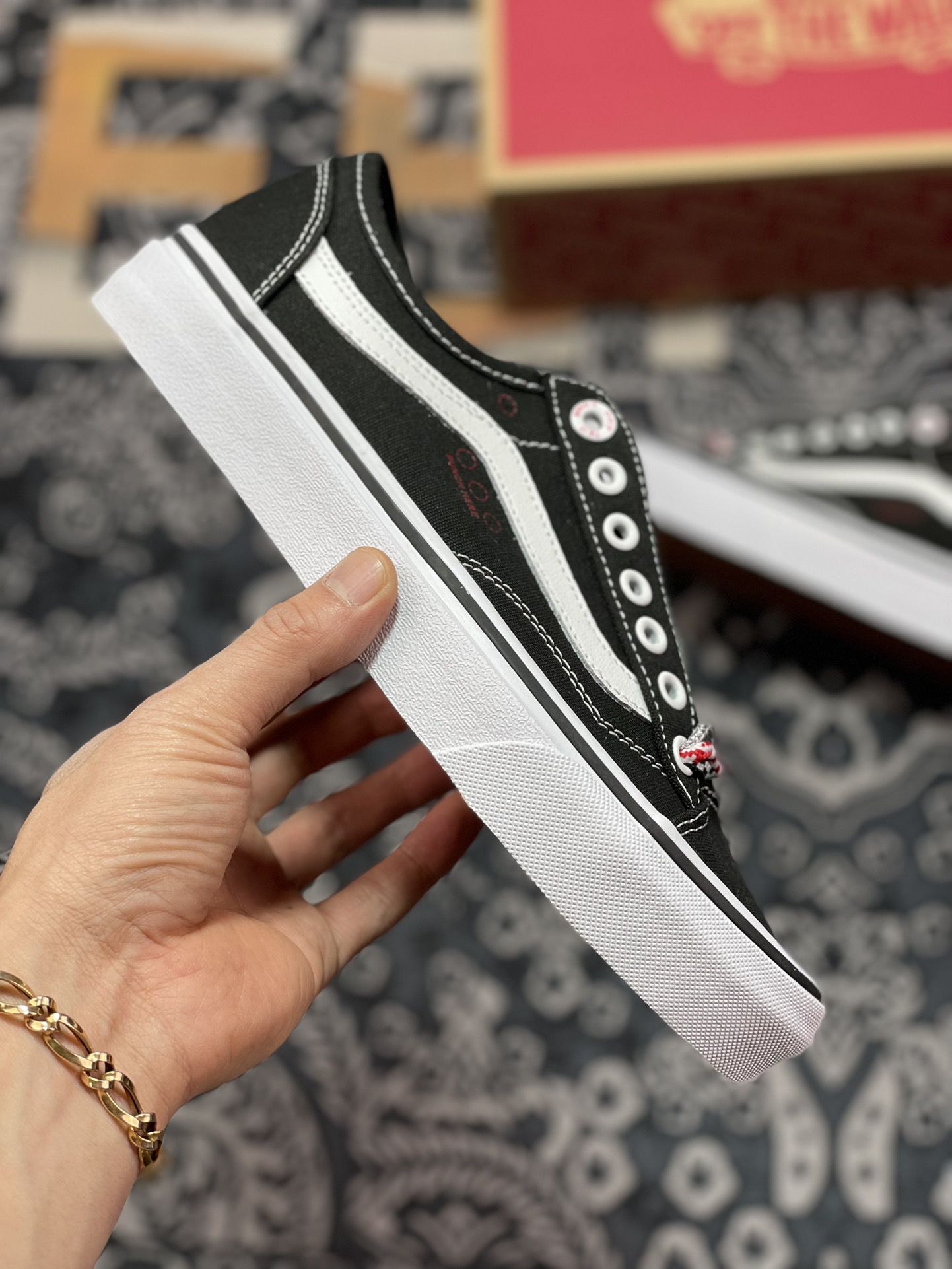 Vans Old Skool black and white lined checkerboard VN0A54F49Y4