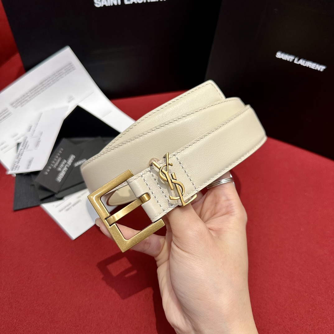 Saint Laurent #SAINT|LAURENT 2 YSL LE CASSANDRE FEMALE Monogram logo . 3.0 cm 170 Donna Cintura Laurent Cintura Cintura