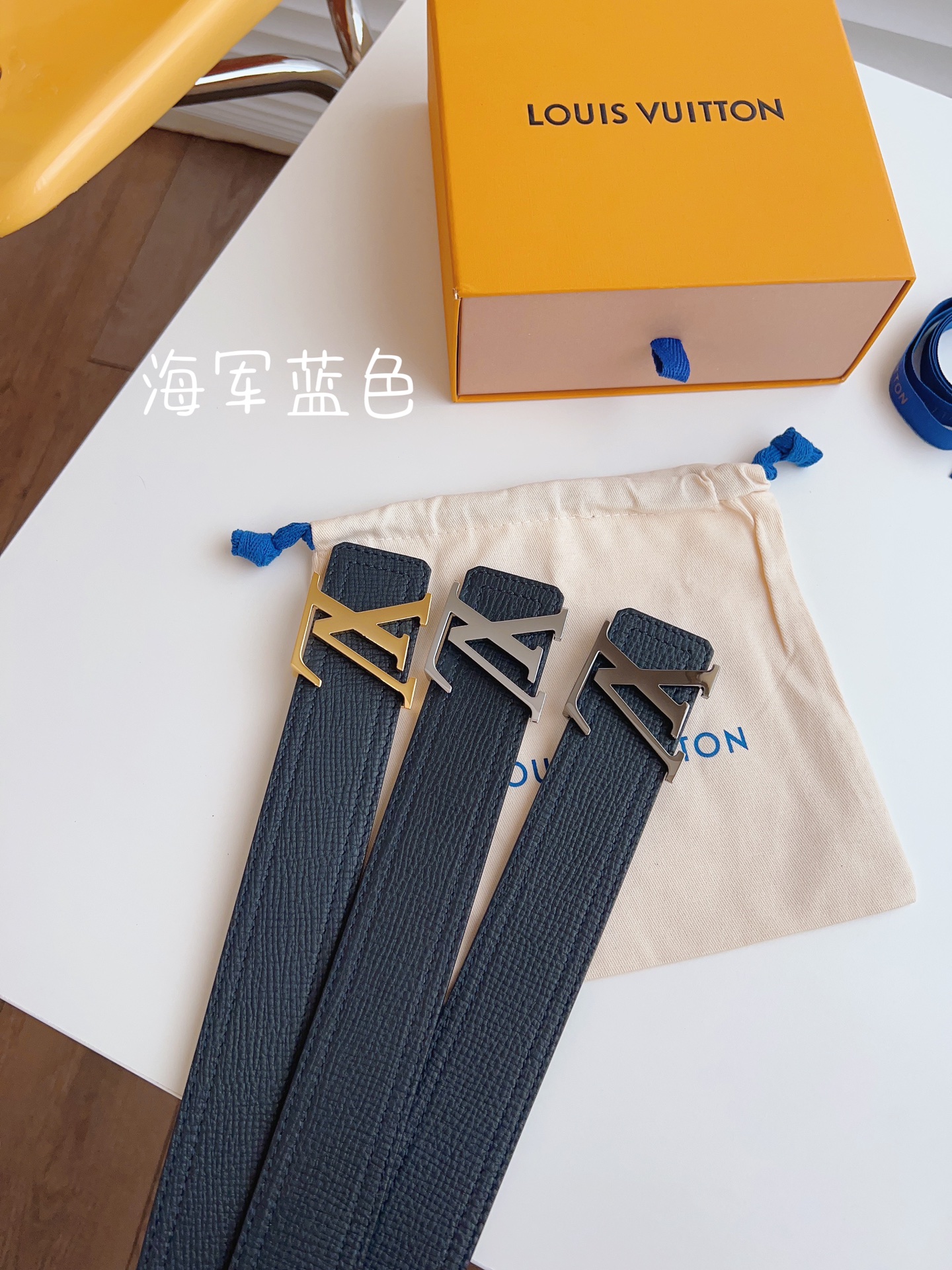 LV.路易威登高版本 全套包装 40mm宽度 正品一体铸造五金珍珠钢扣，原厂皮料 双面原厂定制牛皮面料