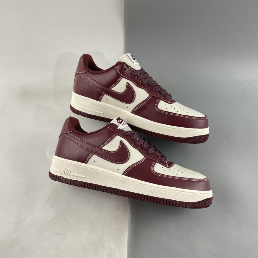 P220 Nike Air Force 1'07 Low 米酒红马克线 满天星配色板鞋 JH6969-281