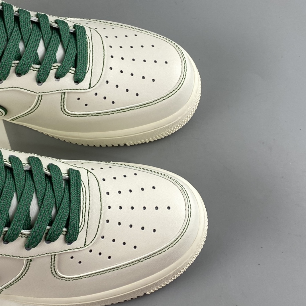 P220 Nike Air Force 1'07 Low”Milk White/Green”空军一号经典低帮板鞋“皮革米白深绿车线”315122-505