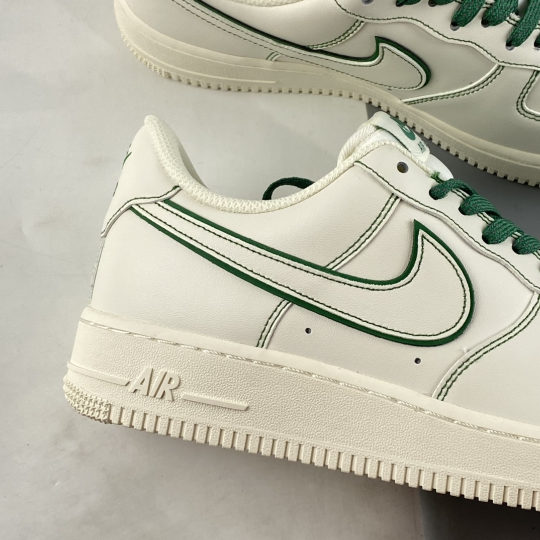 P220 Nike Air Force 1'07 Low”Milk White/Green”空军一号经典低帮板鞋“皮革米白深绿车线”315122-505