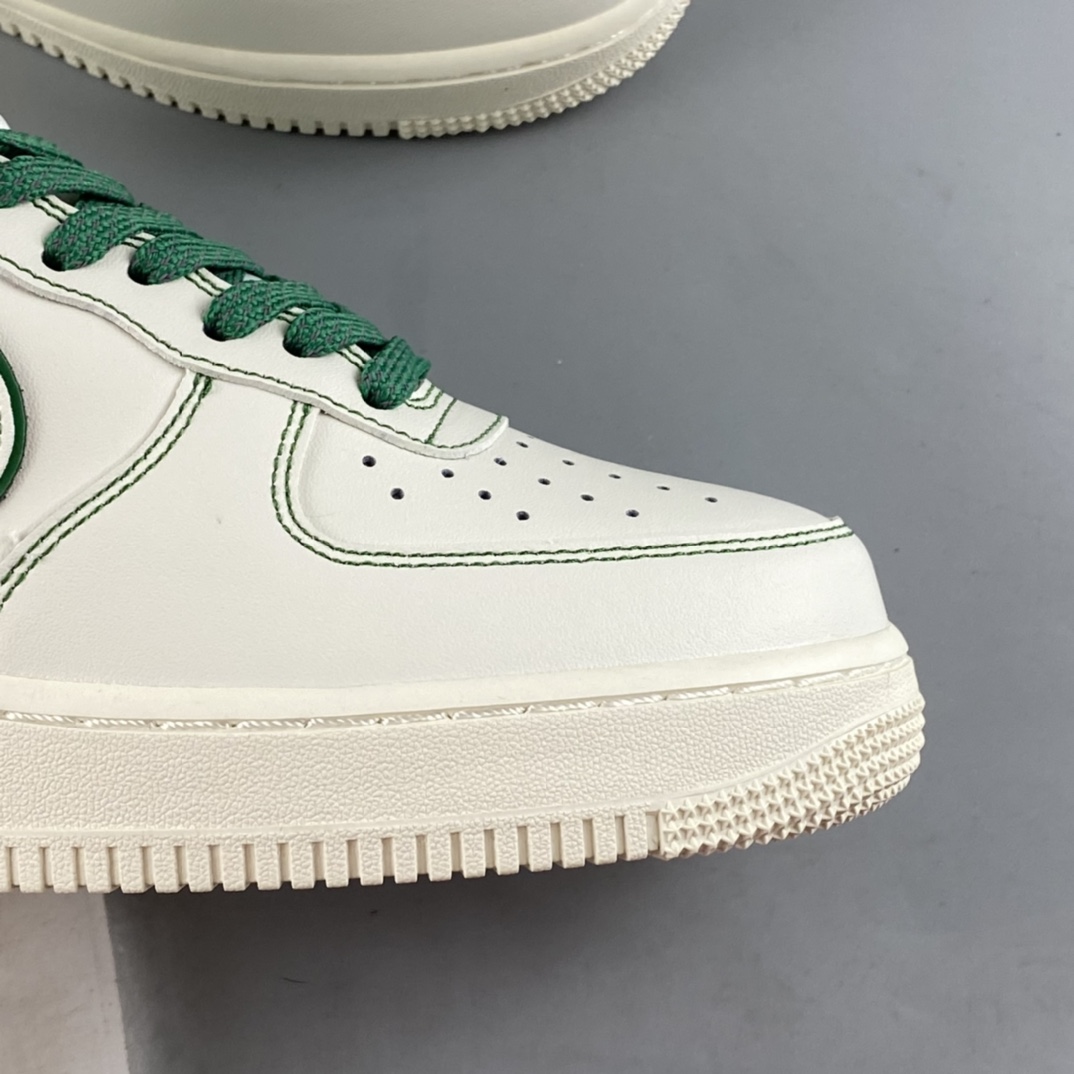 P220 Nike Air Force 1'07 Low”Milk White/Green”空军一号经典低帮板鞋“皮革米白深绿车线”315122-505