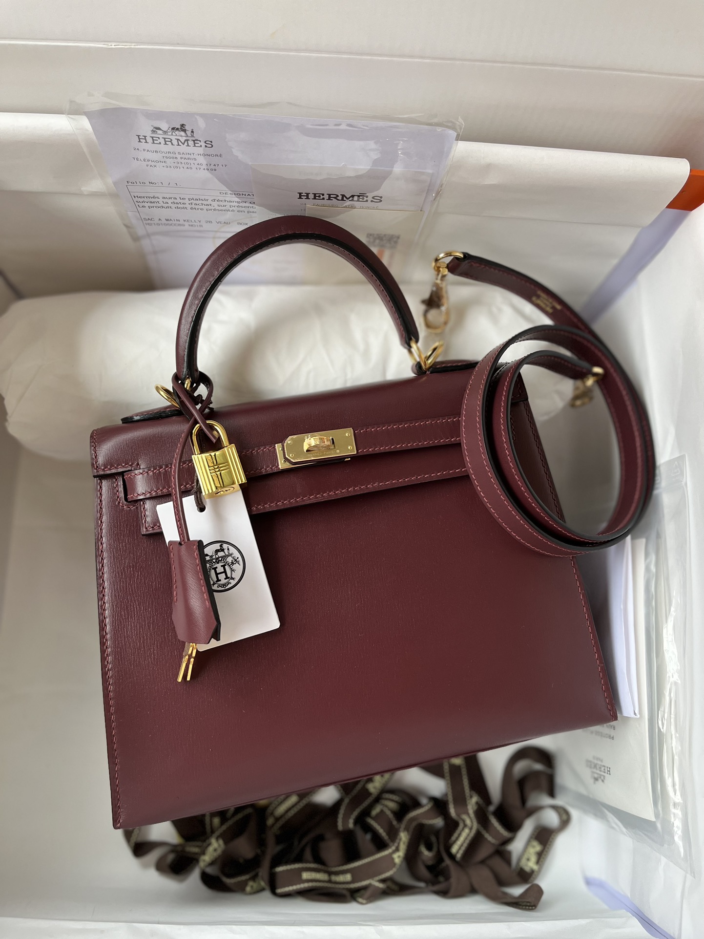 Hermes Kelly Handbags Crossbody & Shoulder Bags Burgundy Red