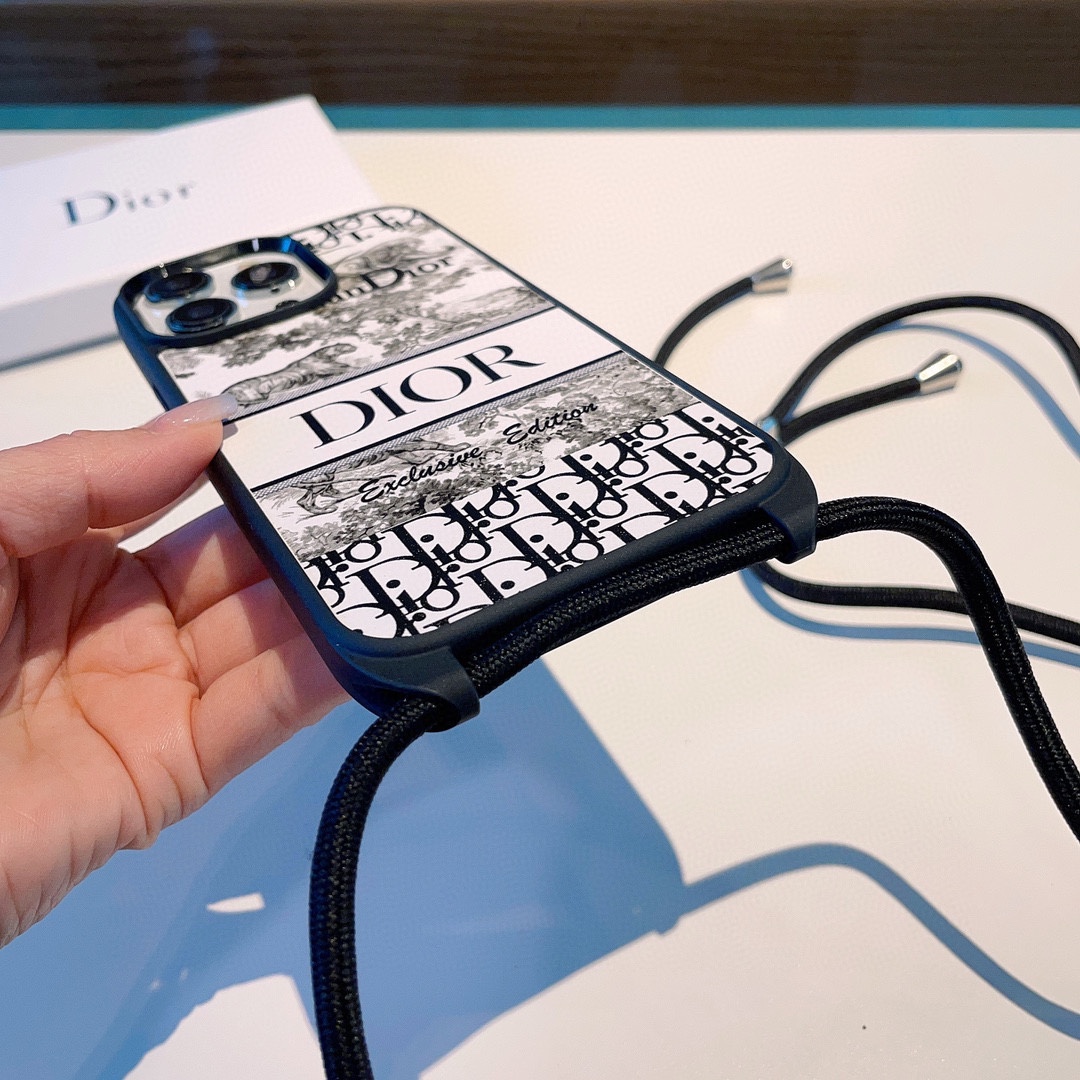 Dior花卉斜挎手机壳全包素材手机壳