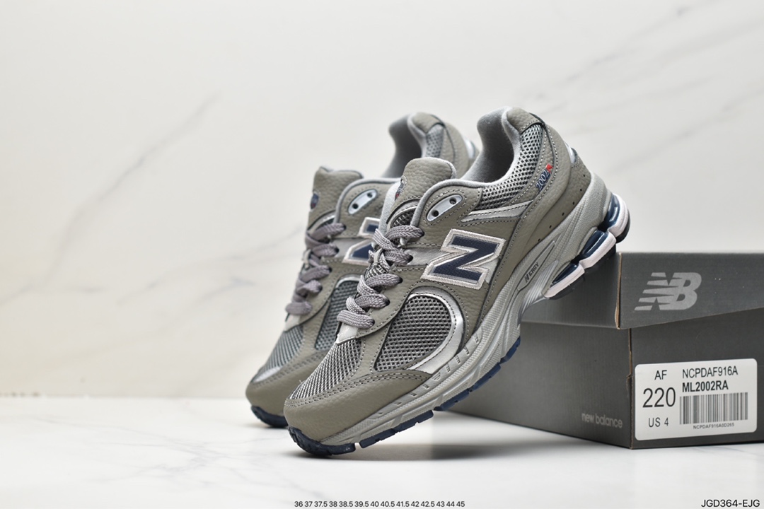 NB ML2002 series retro dad style casual sports jogging shoes ”suede original dark gray dark blue” ML2002RA