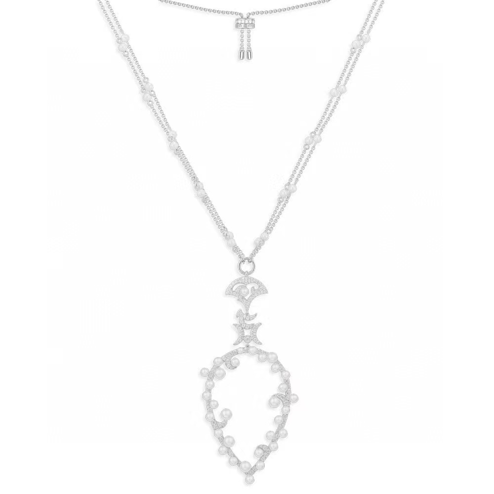 APM  珍珠梨形项链  奢气质锁骨毛衣链项链。