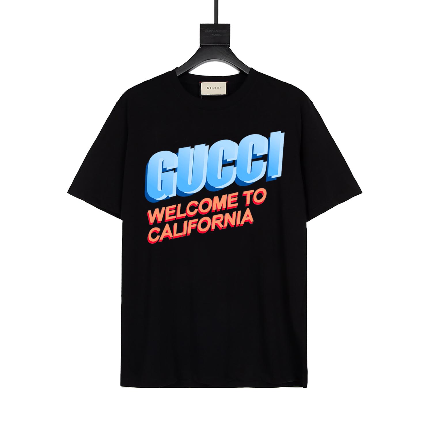 𝙂𝙐𝘾𝘾𝙄 GC California edición limitada camiseta de manga corta con letrero de bienvenida, lujo ligero, imprescindibl…