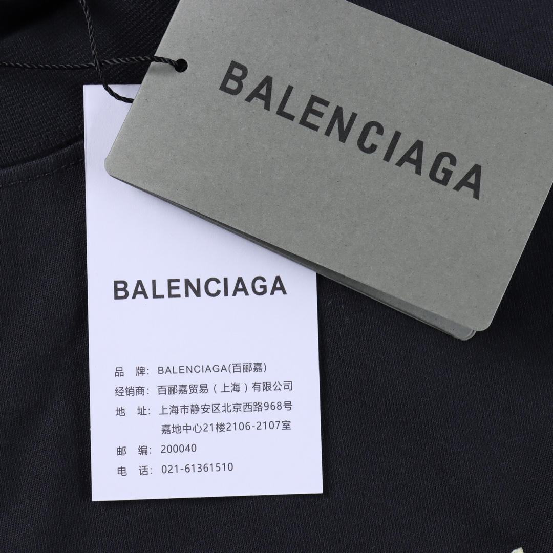 170 Balenciaga/巴黎世家 胶条贴纸logo印花短袖