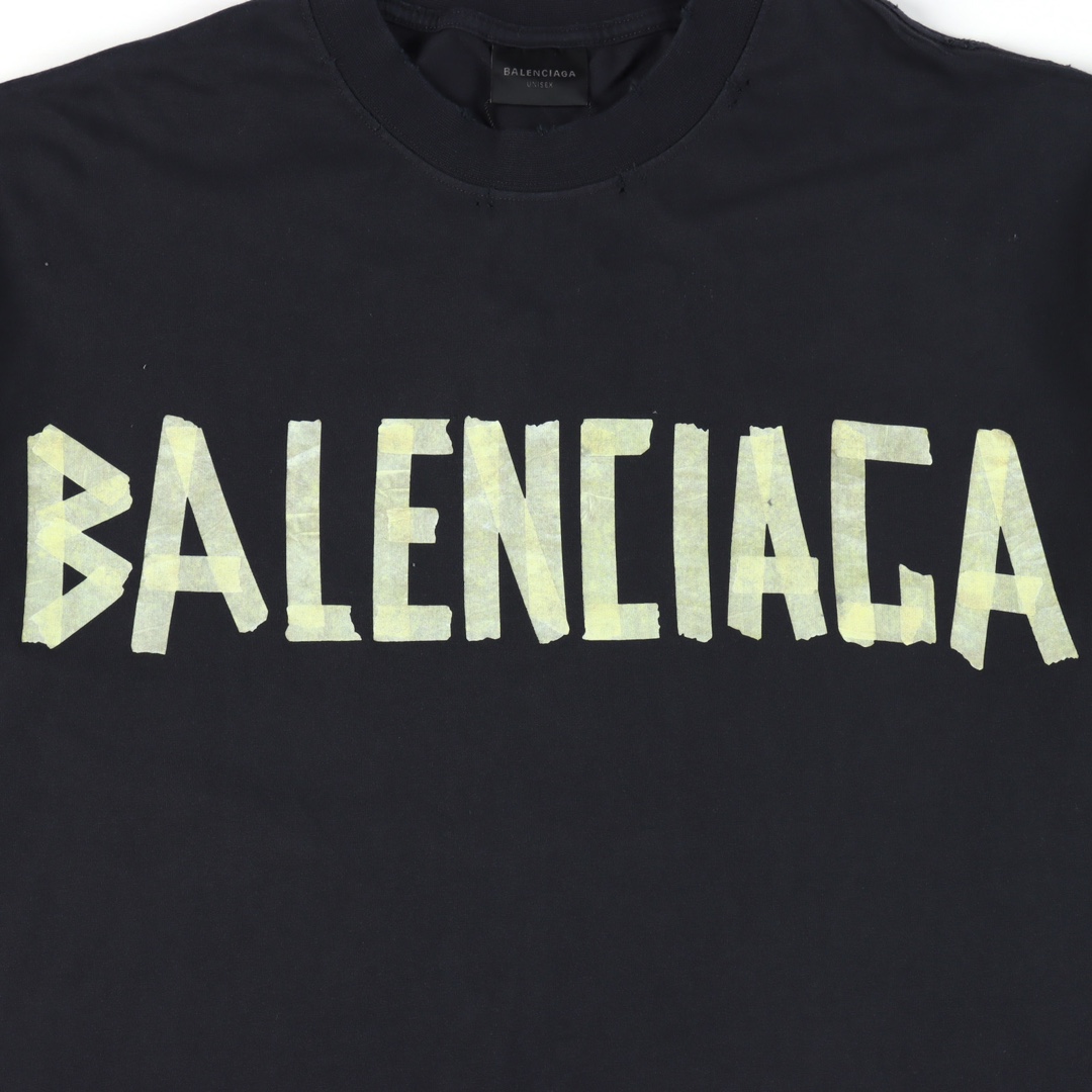 170 Balenciaga/巴黎世家 胶条贴纸logo印花短袖