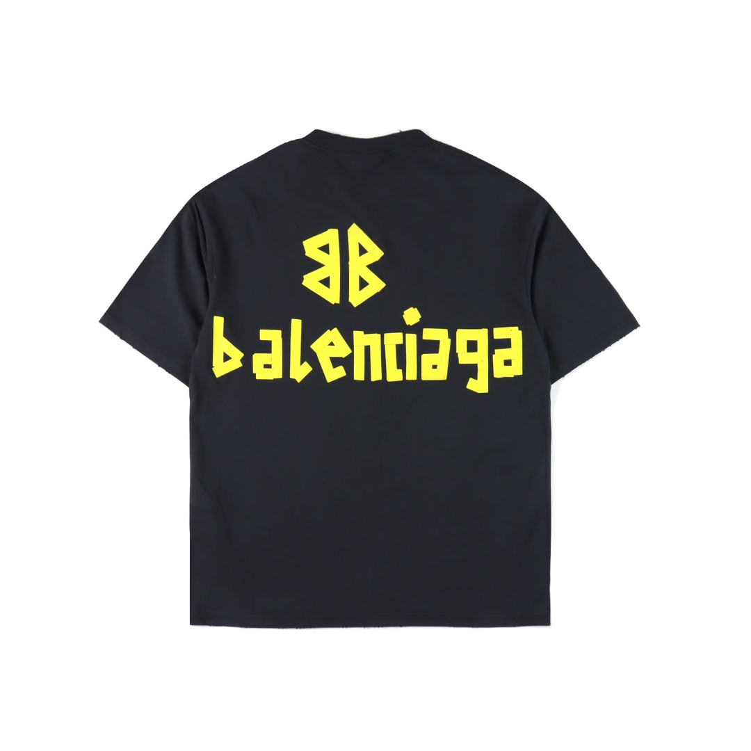 170 Balenciaga/巴黎世家 胶条贴纸logo印花短袖