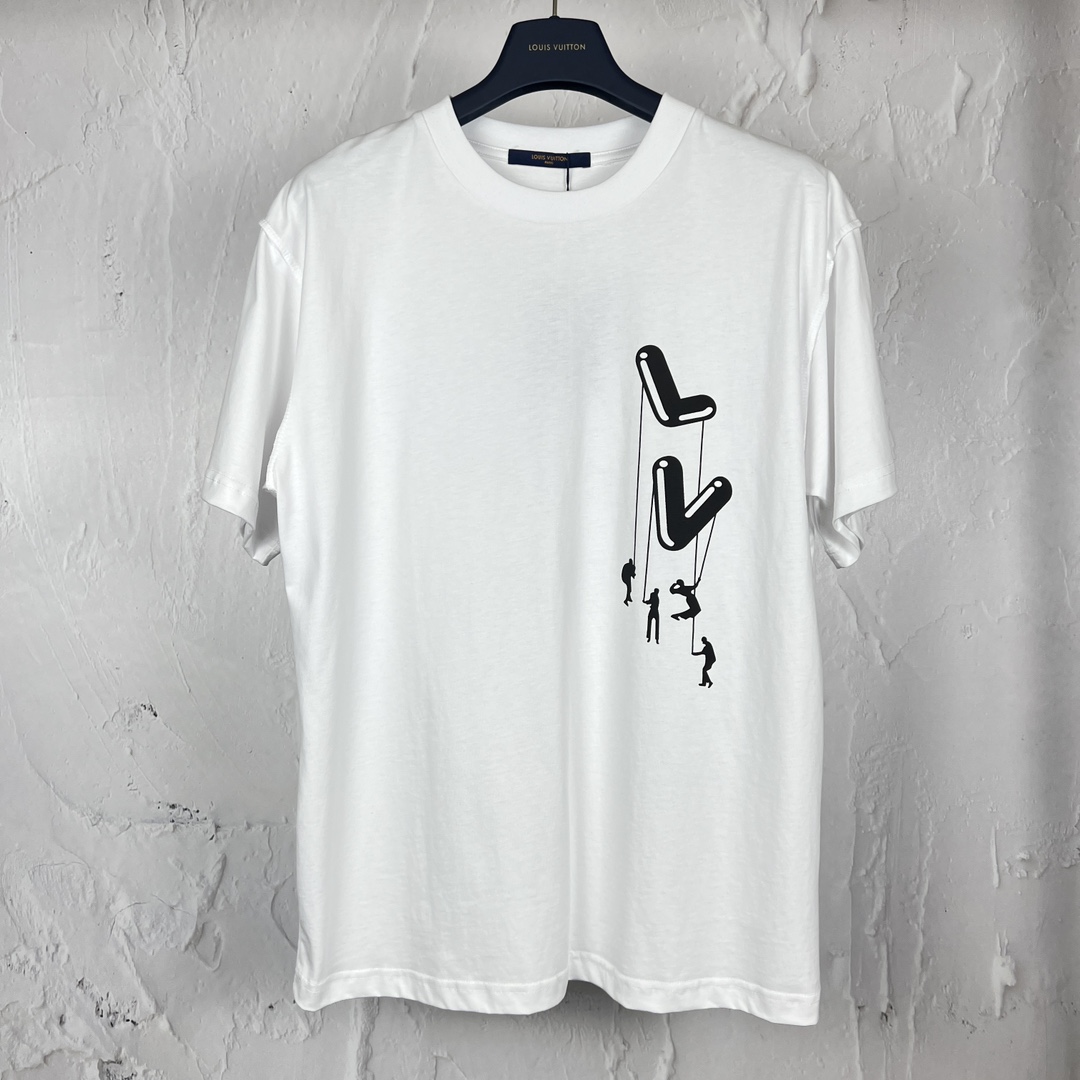 Louis Vuitton Clothing T-Shirt White Unisex Cotton Spring/Summer Collection Short Sleeve