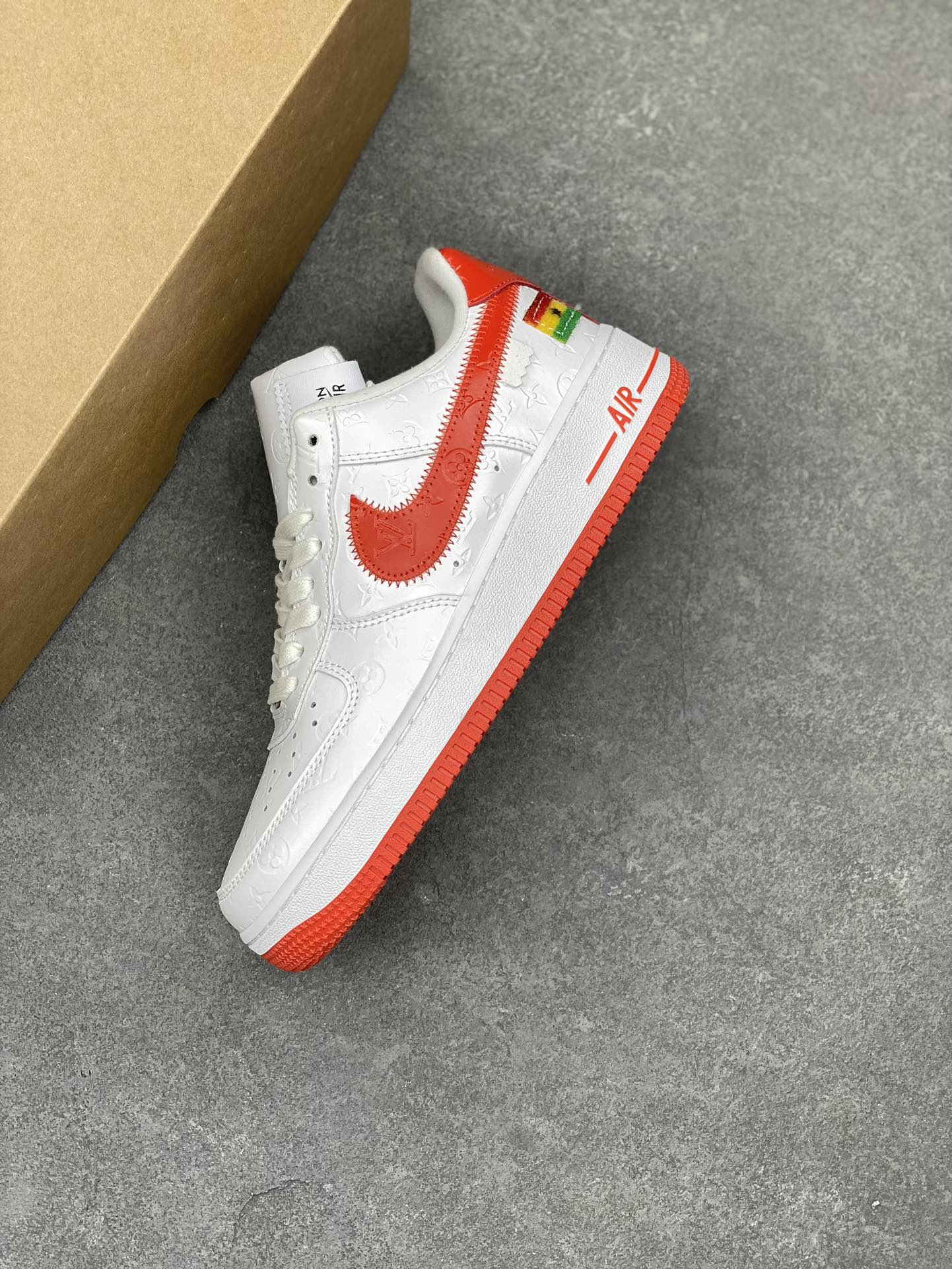 Louis Vuitton x Air Force 1 Low White Red Custom Sneakers 8 i1679009615 2138 6