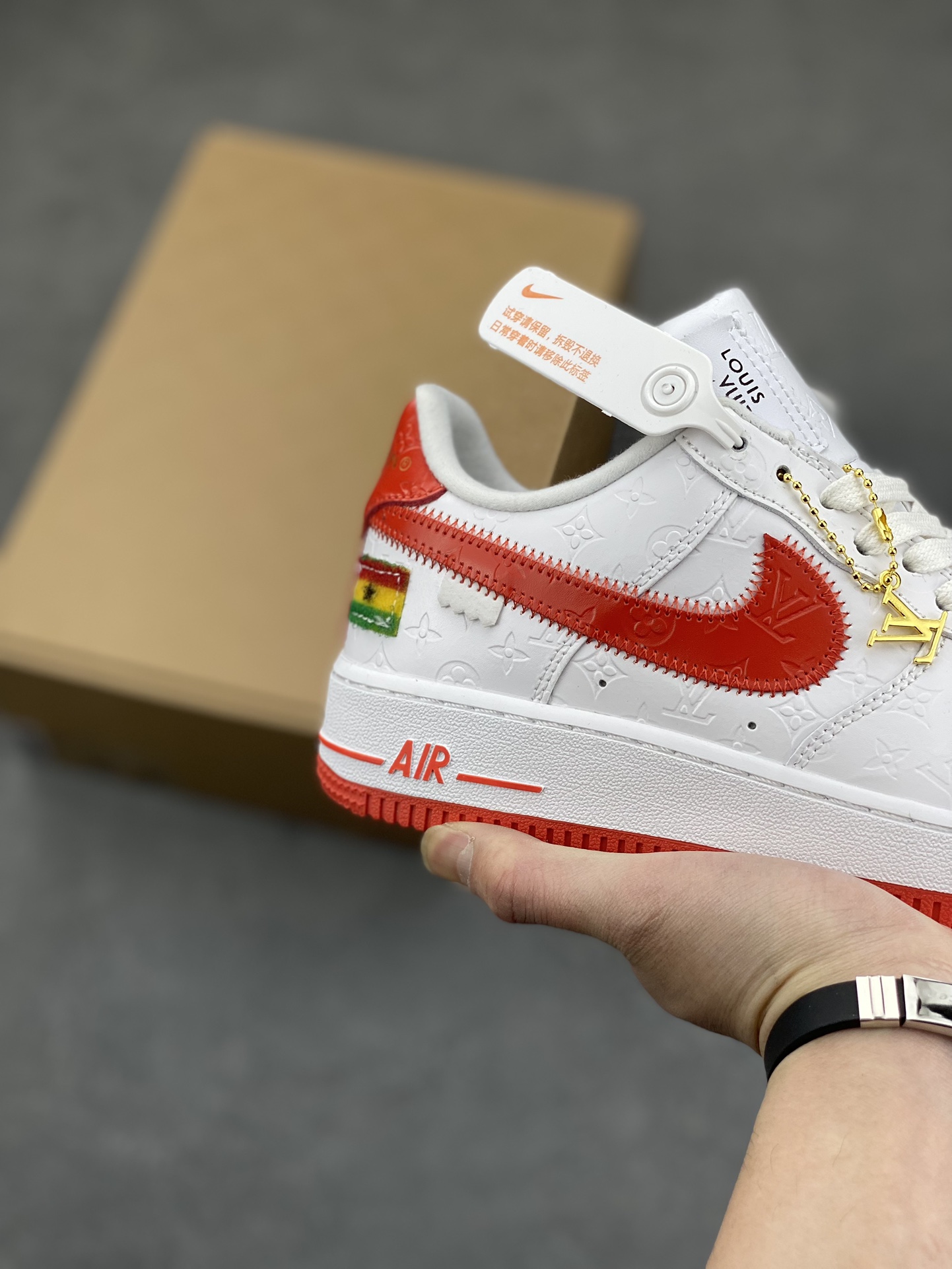 Louis Vuitton x Air Force 1 Low White Red Custom Sneakers 6 i1679009615 7385 4