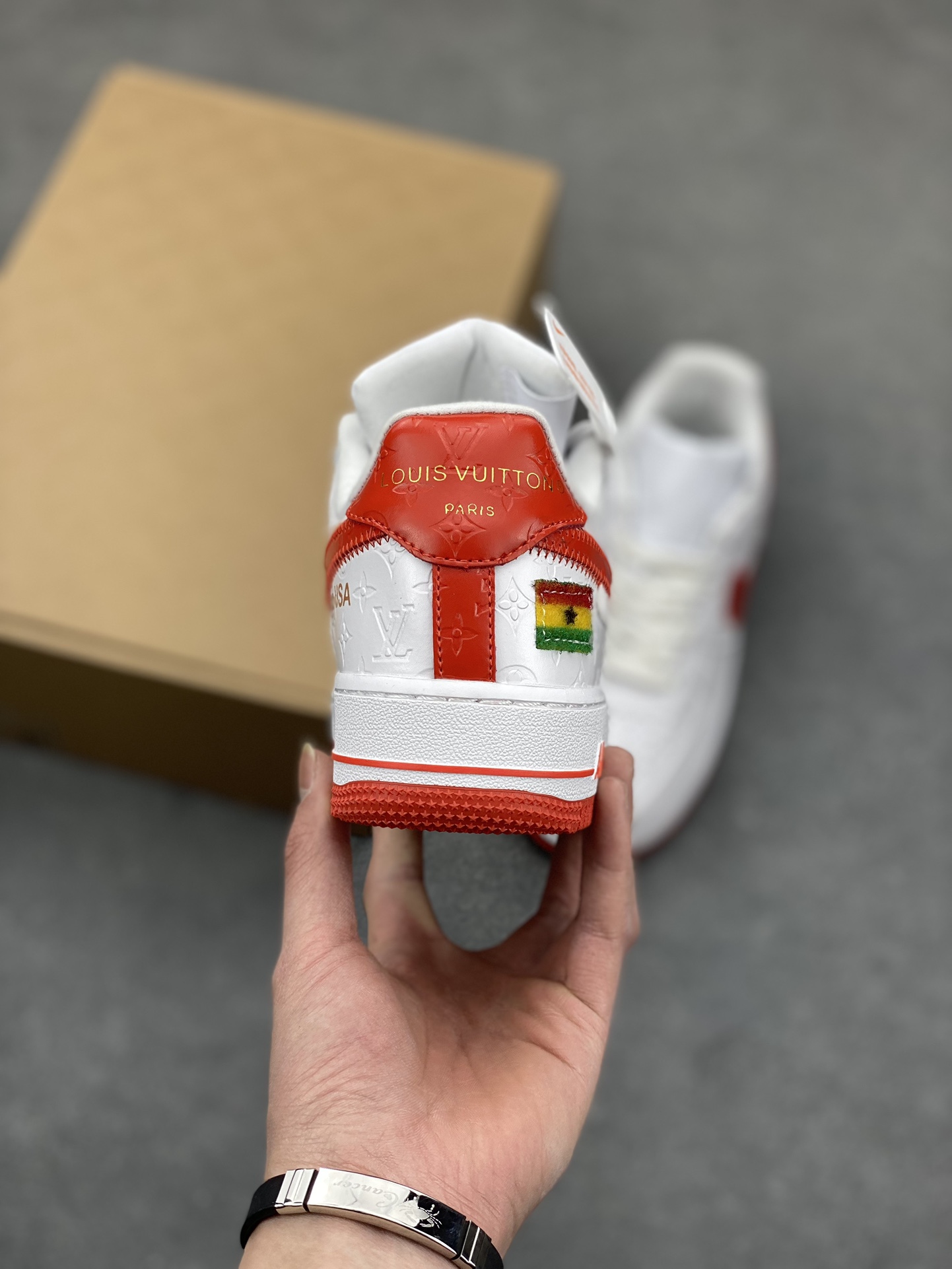 Louis Vuitton x Air Force 1 Low White Red Custom Sneakers 5 i1679009615 8691 3