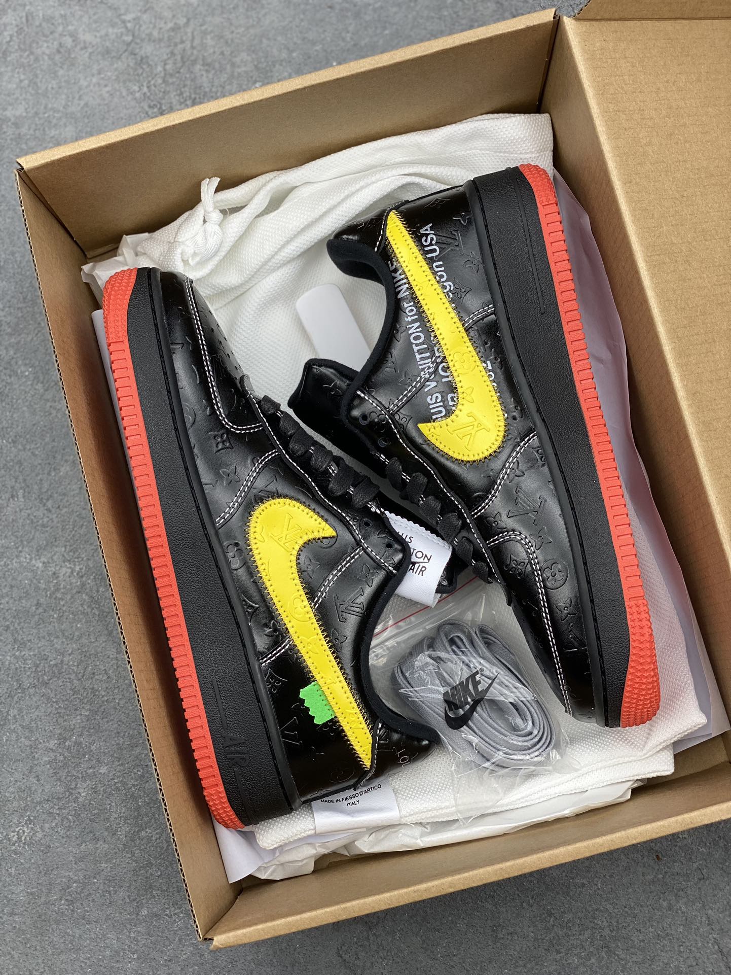 Louis Vuitton x Air Force 1 Low Black/Yellow Authentic Sneaker 10 i1679009720 888 8