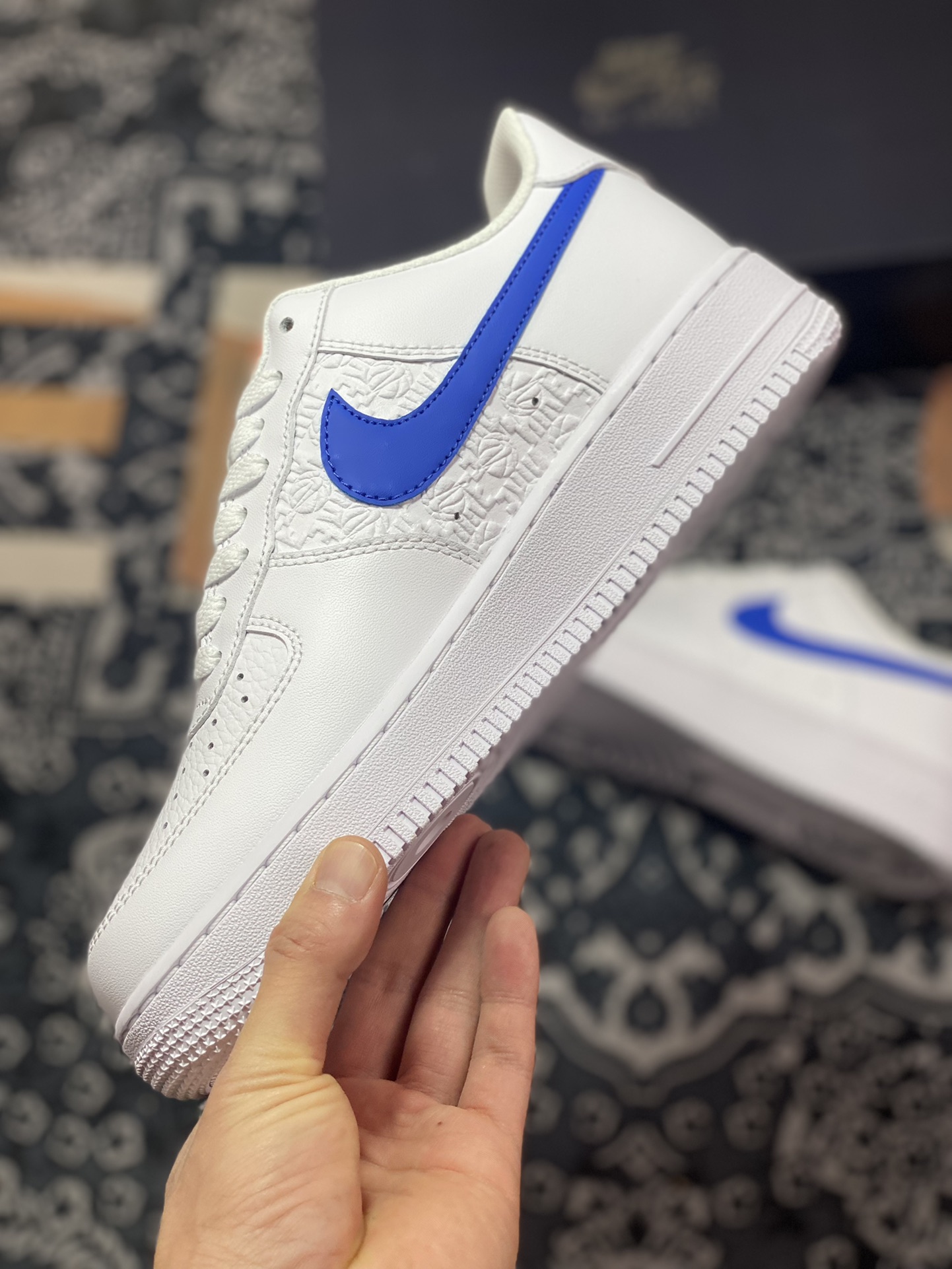 200  Nike Air Force 1'07 Low”Royal Blue/Hoops”空军一号低帮板鞋“白压花篮球宝蓝钩子”FD0667-100