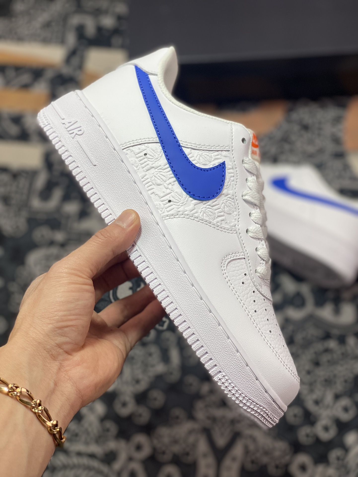 200  Nike Air Force 1'07 Low”Royal Blue/Hoops”空军一号低帮板鞋“白压花篮球宝蓝钩子”FD0667-100