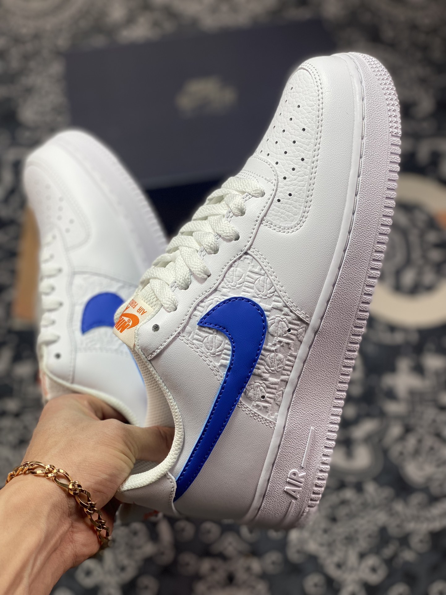 200  Nike Air Force 1'07 Low”Royal Blue/Hoops”空军一号低帮板鞋“白压花篮球宝蓝钩子”FD0667-100