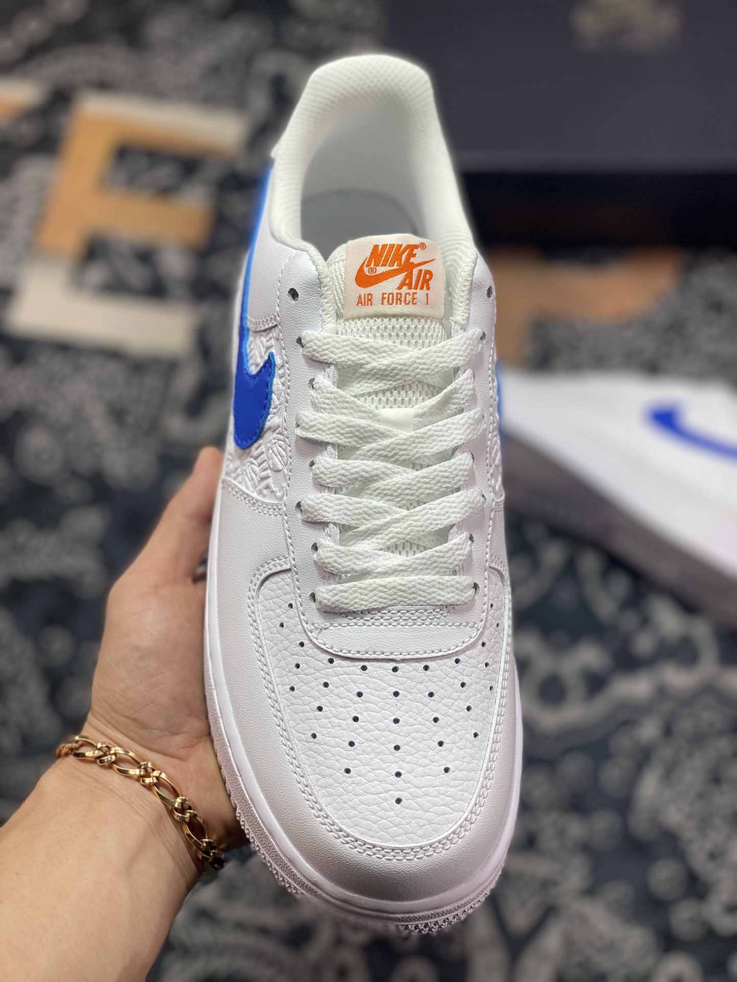 200  Nike Air Force 1'07 Low”Royal Blue/Hoops”空军一号低帮板鞋“白压花篮球宝蓝钩子”FD0667-100