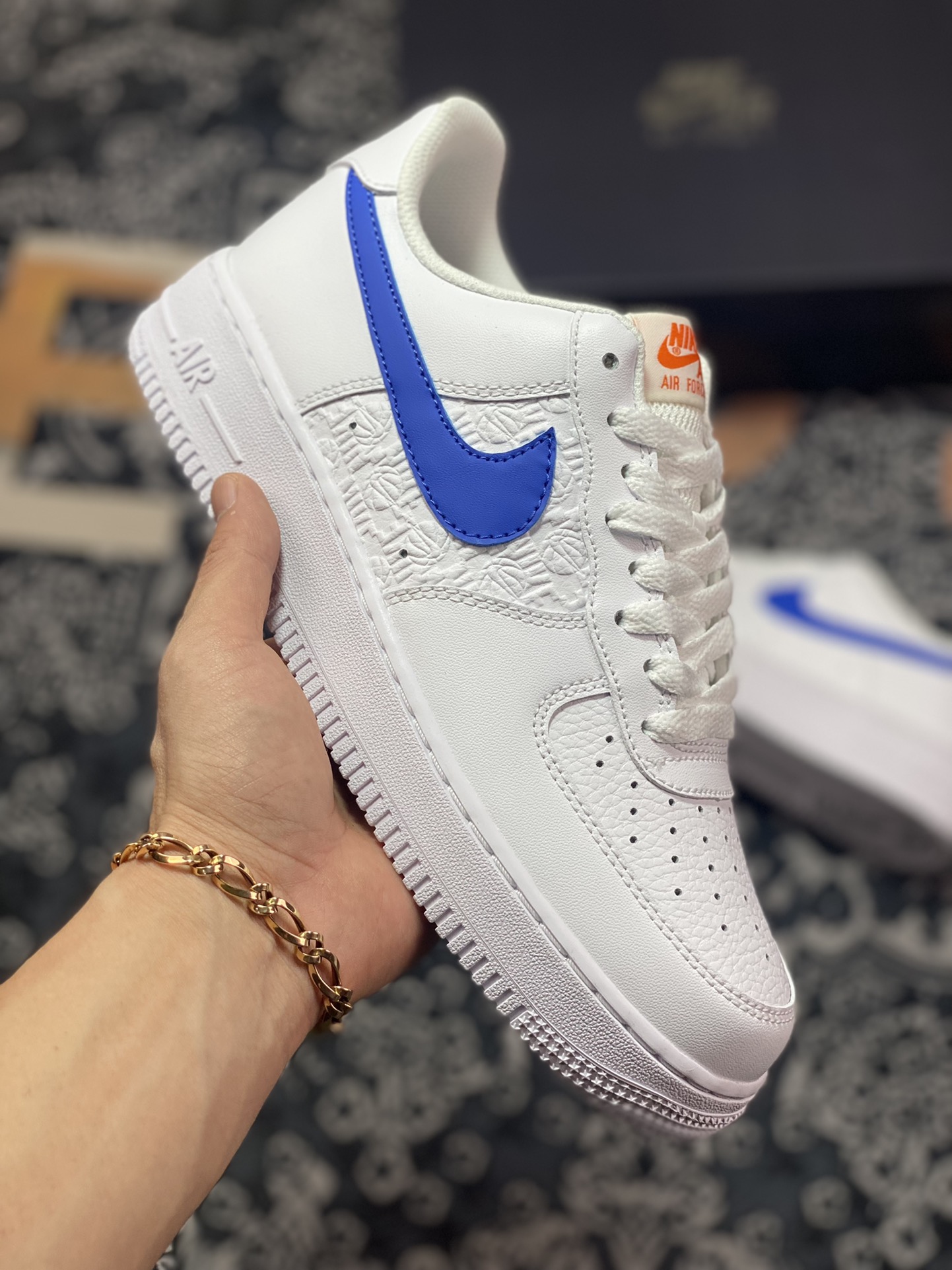 200  Nike Air Force 1’07 Low”Royal Blue/Hoops”空军一号低帮板鞋“白压花篮球宝蓝钩子”FD0667-100