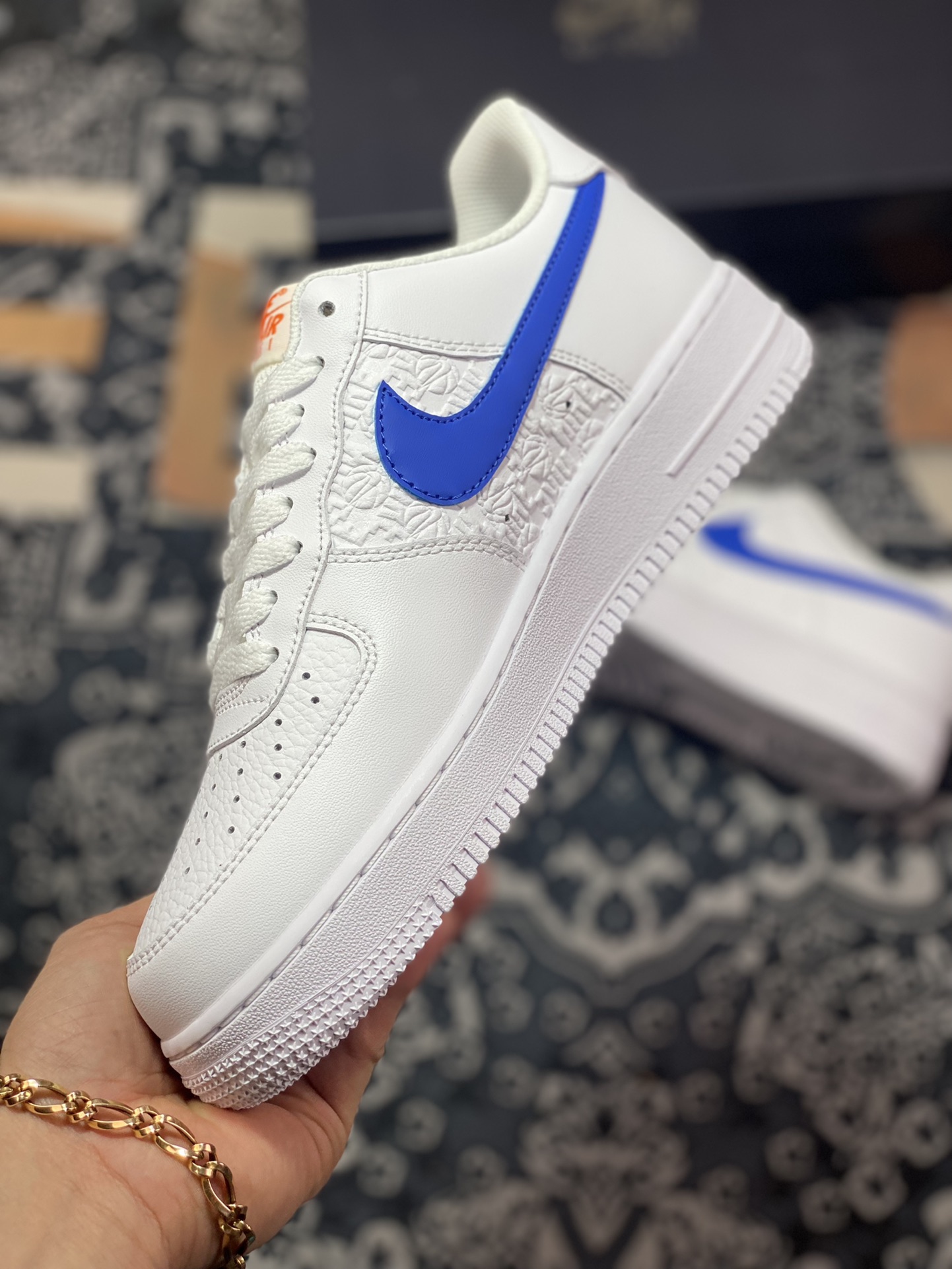 200  Nike Air Force 1'07 Low”Royal Blue/Hoops”空军一号低帮板鞋“白压花篮球宝蓝钩子”FD0667-100