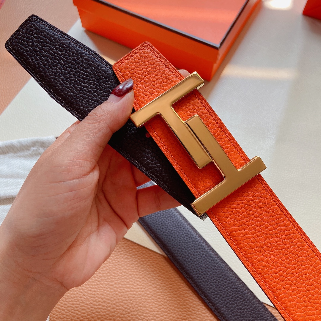 Hermes-双面原版小牛皮配精钢五