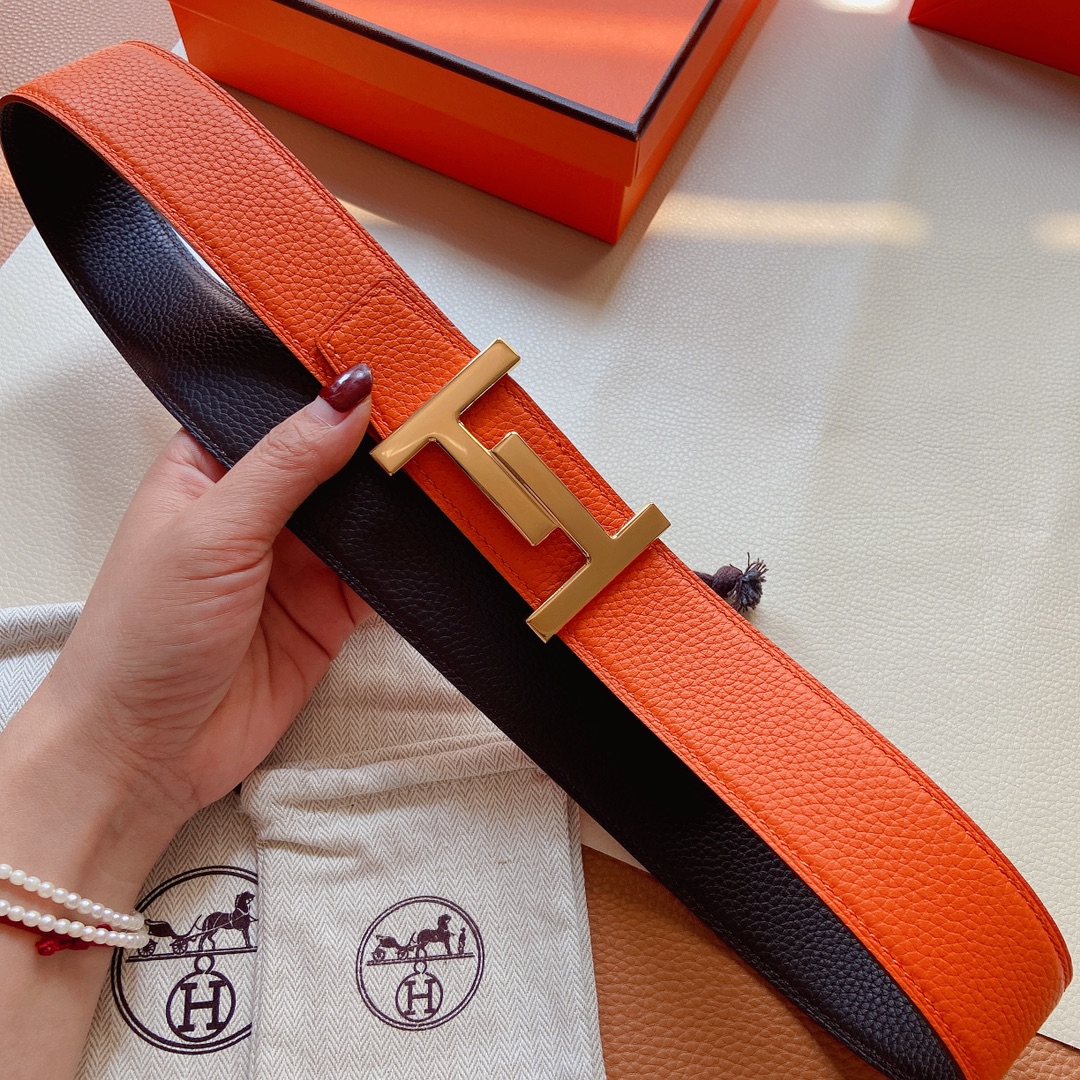 Hermes-双面原版小牛皮配精钢五