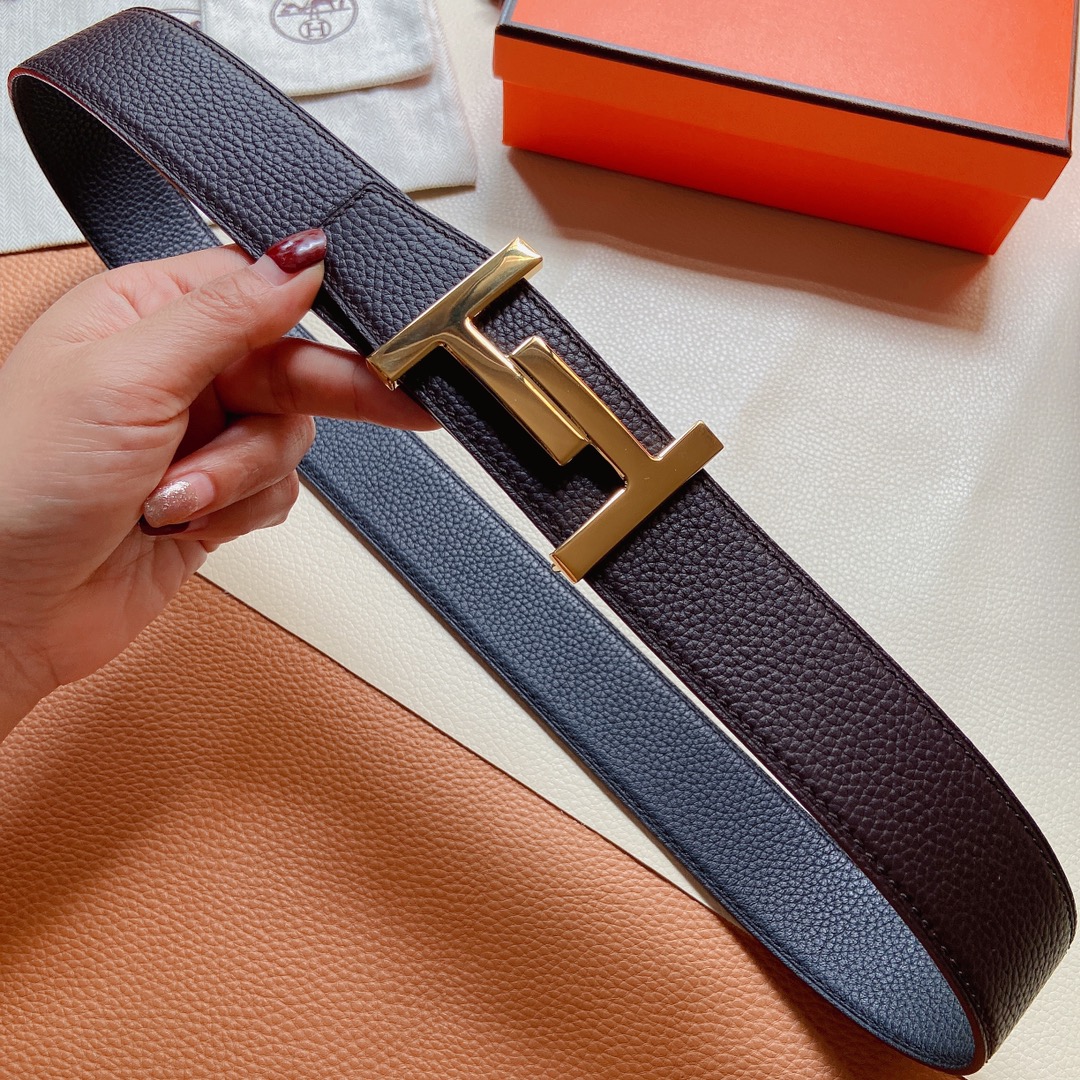 Hermes-双面原版小牛皮配精钢五