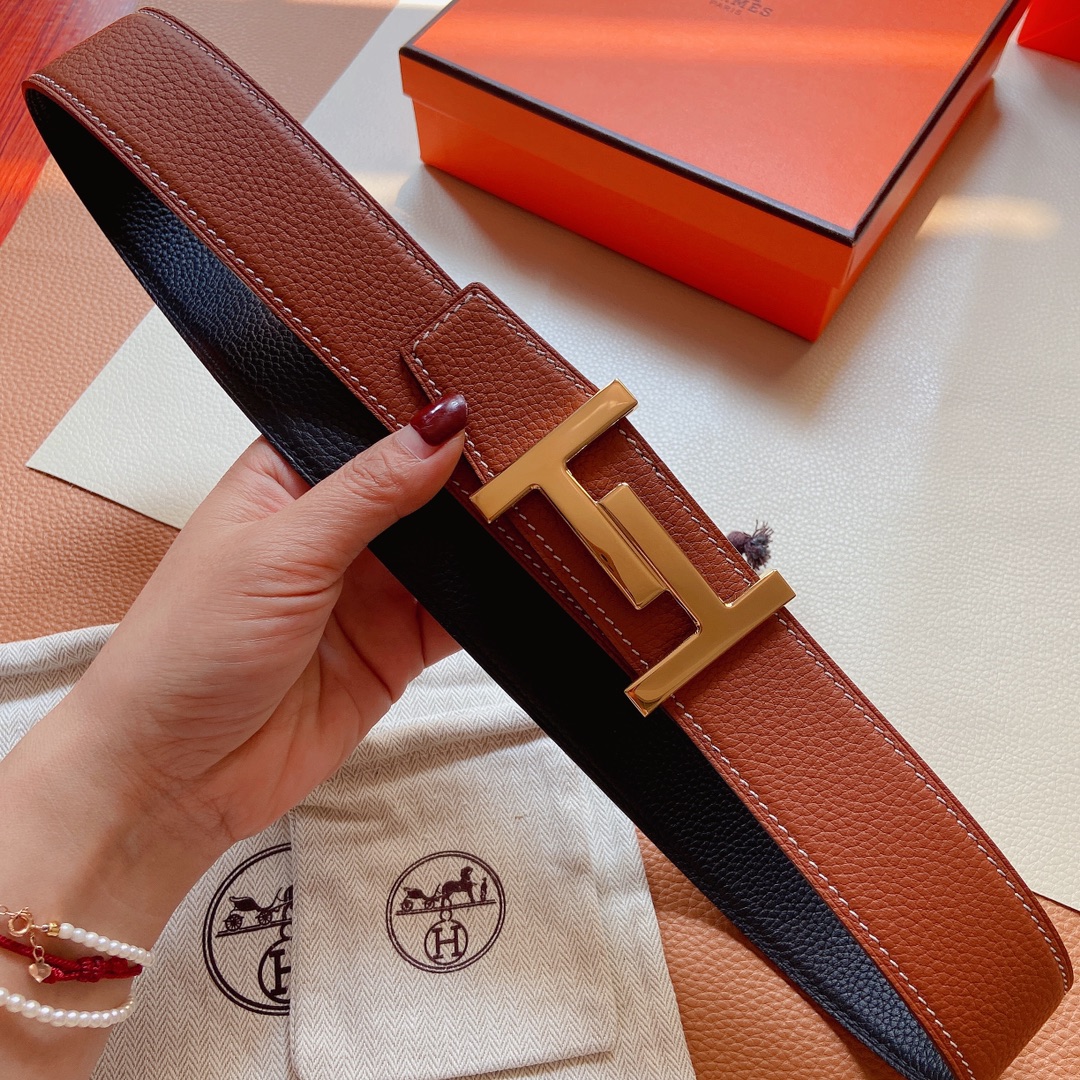 Hermes-双面原版小牛皮配精钢五